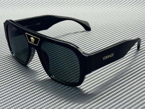 VERSACE VE4508U GB1 87 Black Dark Grey Men's 56 mm Sunglasses