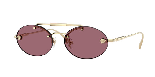 VERSACE VE2295 12521A Pale Gold Violet Women's 56 mm Sunglasses