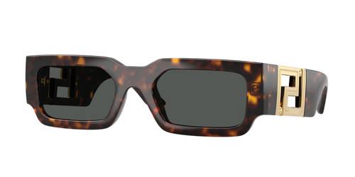 VERSACE VE4506U 108 87 Havana Dark Grey Men's 54 mm Sunglasses