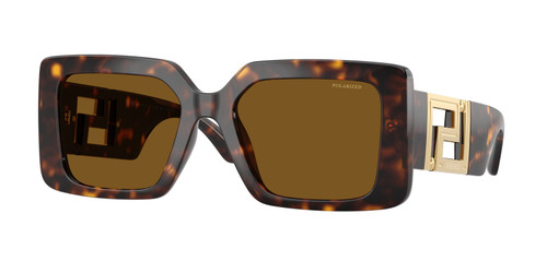 VERSACE VE4505U 108 83 Havana Brown Polarized Women's 55 mm Sunglasses