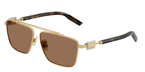 DOLCE & GABBANA DG2336 02 73 Gold Dark Brown Men's 59 mm Sunglasses