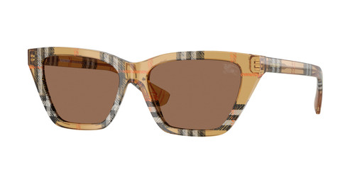 BURBERRY BE4468 416373 Check Sand Dark Brown Women's 54 mm Sunglasses