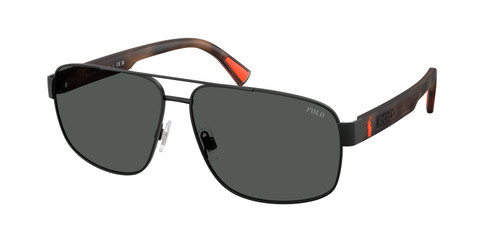 POLO RALPH LAUREN PH3165 930487 Semishiny Black Dark Grey Men's 61 mm Sunglasses