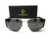 VERSACE VE2163 100287 Gold Grey Lens Men's Rectangle Sunglasses 63mm