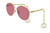 GUCCI GG0725S 003 Gold Pink Round Oval Women's Sunglasses 61 mm