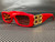 BALENCIAGA BB0096S 003 Red Rectangle Women's 51 mm Sunglasses