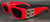 BALENCIAGA BB0096S 015 Red Grey Women's Large 51 mm Sunglasses
