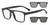 EMPORIO ARMANI EA4115 58011W Rectangle Matte Black Clear 52 mm Men's Sunglasses