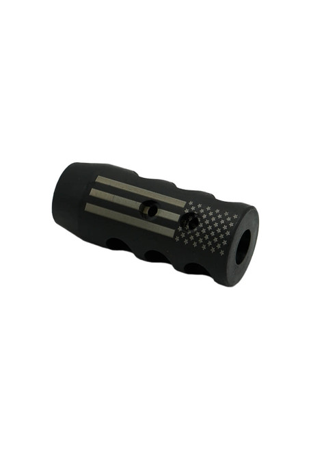 Black Nitride .308/6.5 Creedmor Muzzle Brake with American Flag Design Black Nitride .308/6.5 Creedmor Muzzle Brake with American Flag Design