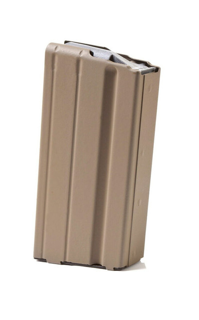 AR-15 15rd 6.8 SPC FDE Stainless Steel Magazine with Grey Follower