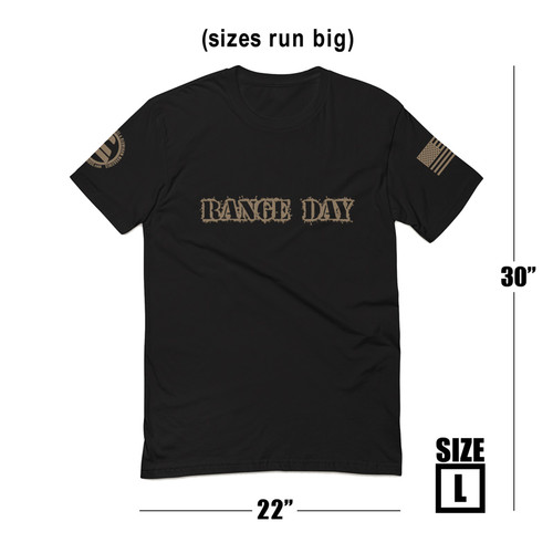 Range Day T-Shirt Measurements Range Day T-Shirt Measurements
