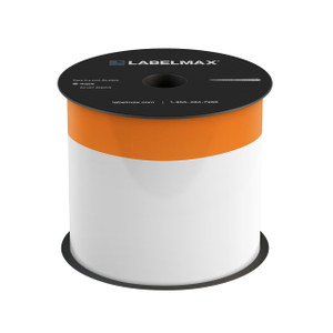 Orange header continuous vinyl label rolls with 1-inch core for thermal transfer printers