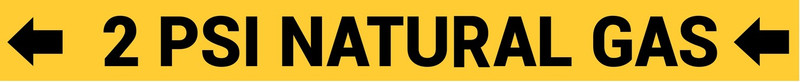2 PSI Natural Gas Pipe Marker (Black/Yellow)