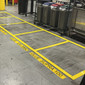 LabelMax Printable Floor Marking Tape 3 inch Yellow in manufacturing facility floor