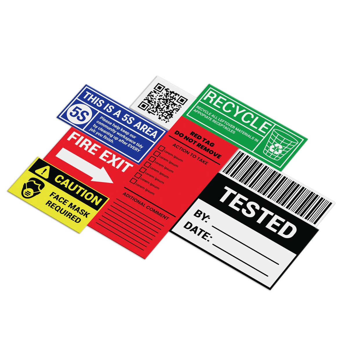 LabelMax Asset Tag Label Samples