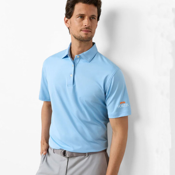 Peter Millar Crown Sport Solid Performance Short Sleeve Jersey Polo (Sean Self Collar)