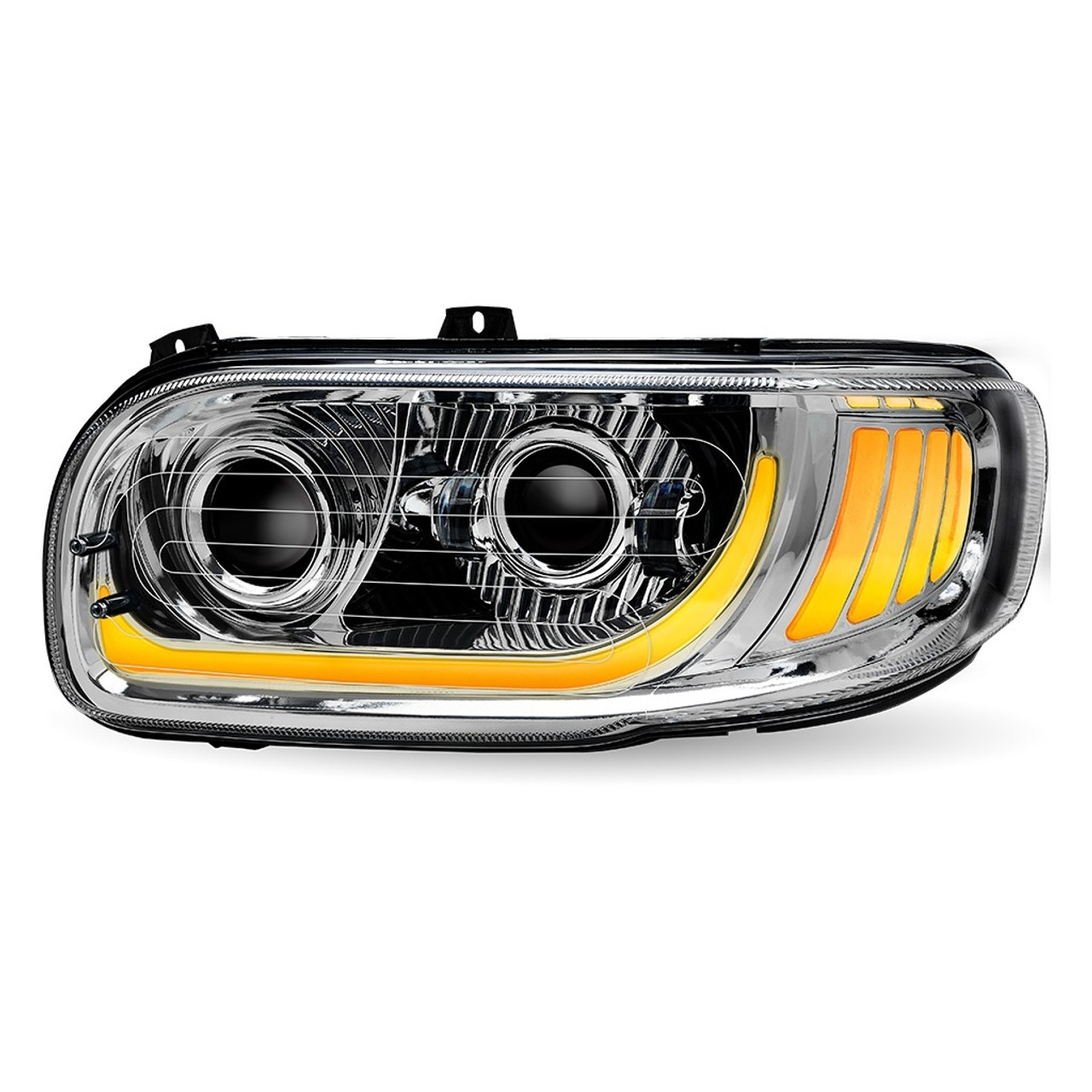 PB. 389/388/367/567 HEATED LED PROJECTOR CHROME HEADLIGHT ASSEMBLY – DRIVER SIDE