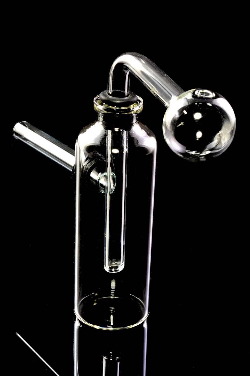 (US Made) Small Clear Glass Bottle Oil Burner Bubbler Rig - OIL109 ...