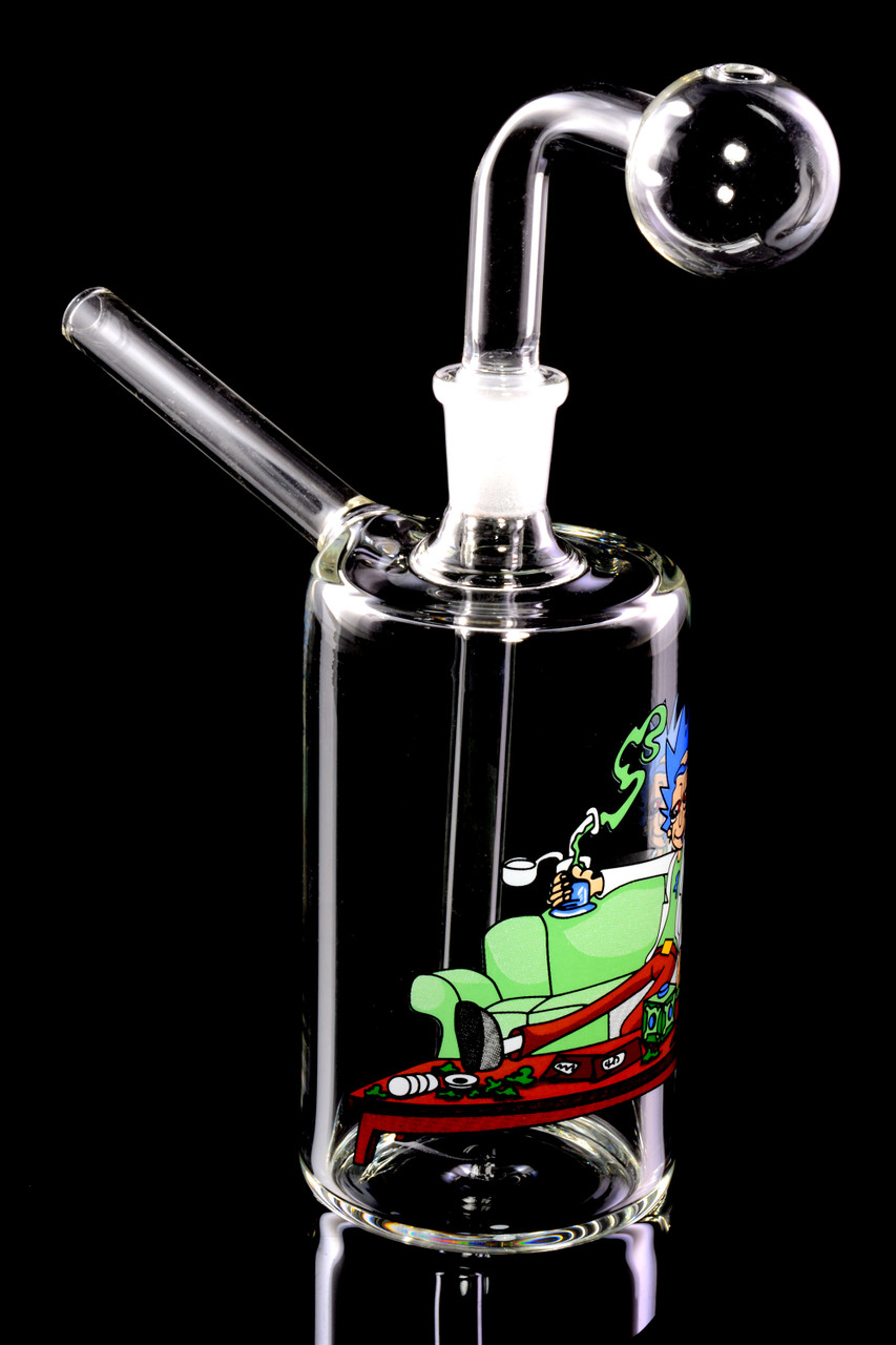 (US Made) Thick Glass on Glass Oil Burner Rig with Decal - OIL117 ...