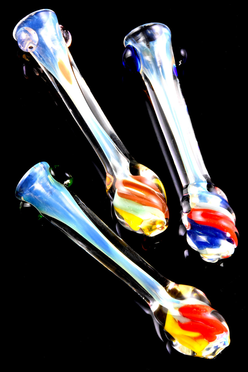 Color Changing Twisted Multicolor Glass Chillum C0322 Wholesale