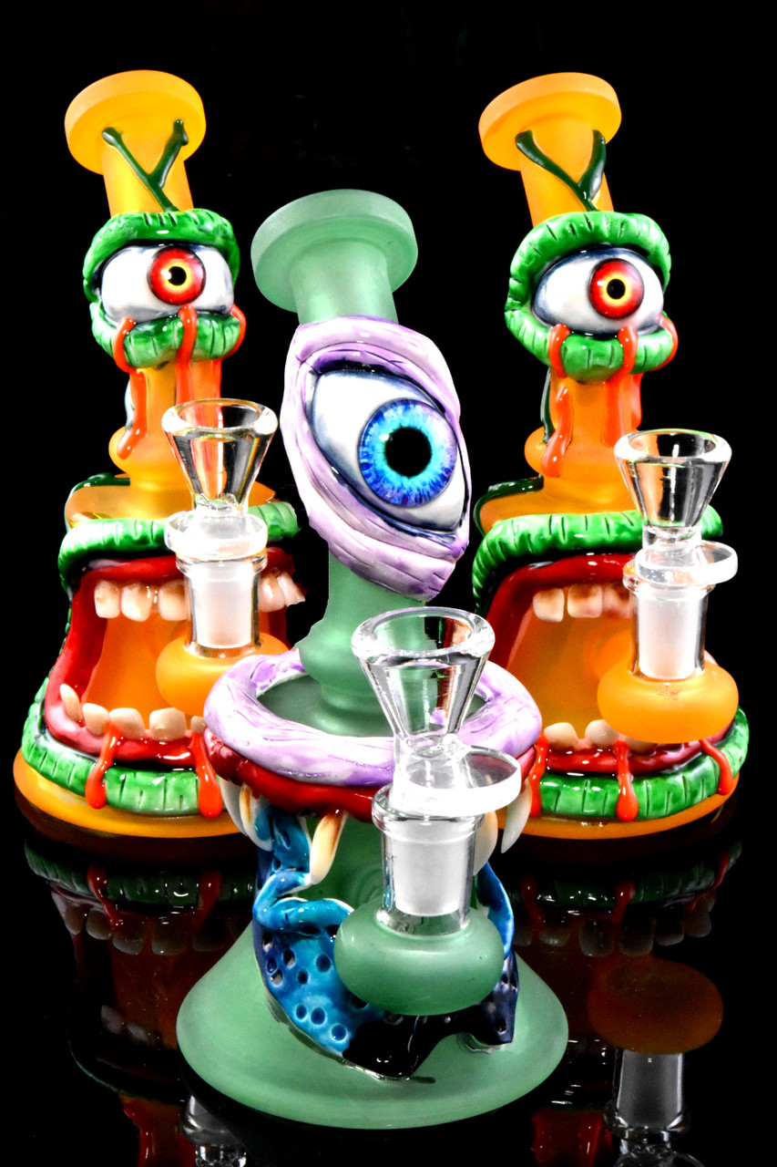 Small Stemless GoG Cyclops Monster Water Pipe with Showerhead Perc WP2796 Wholesale Bongs