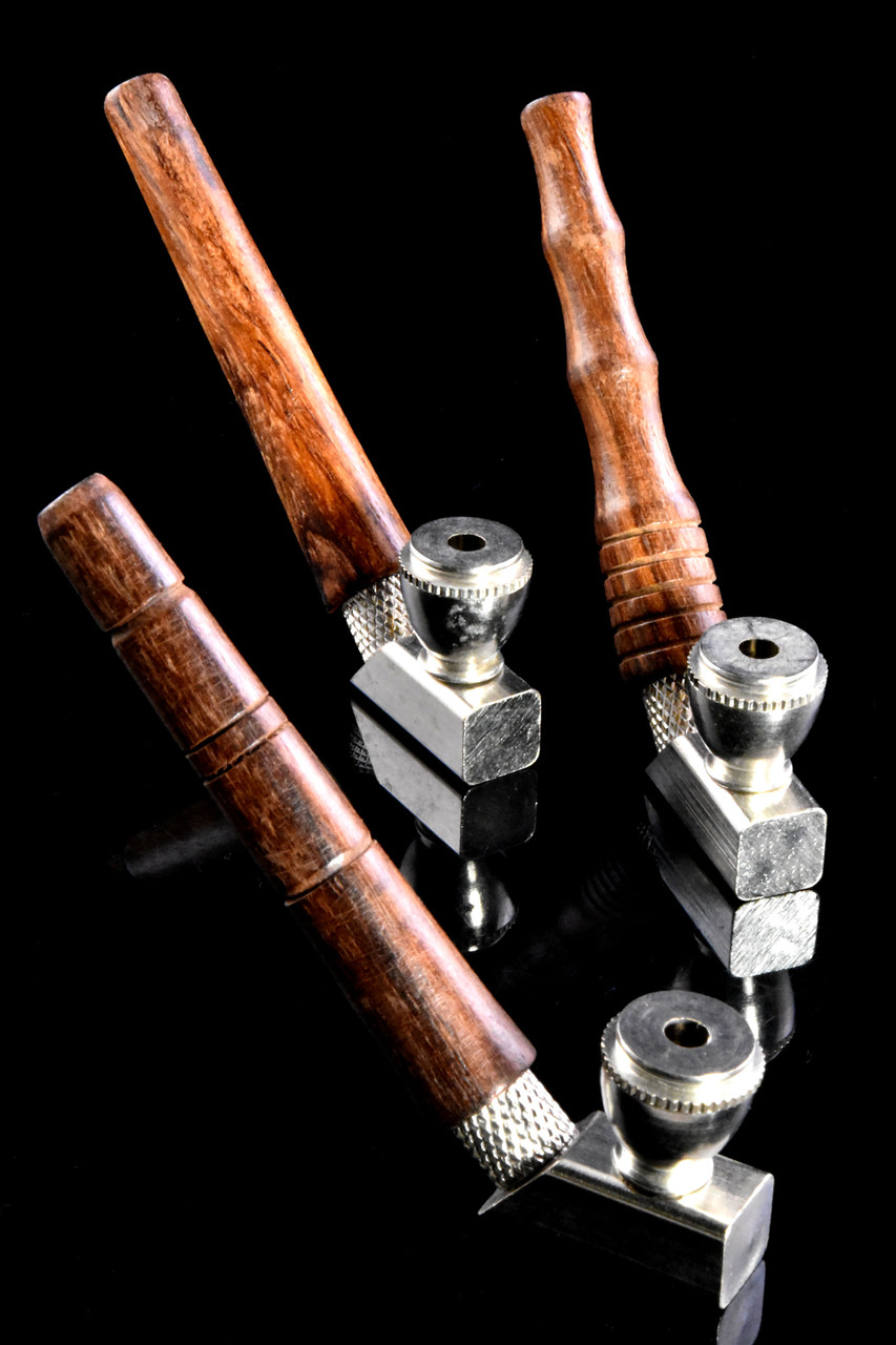 Stand Up Metal Pipe with Wood Sleeve - MP247 | Wholesale Wood Pipes in Bulk