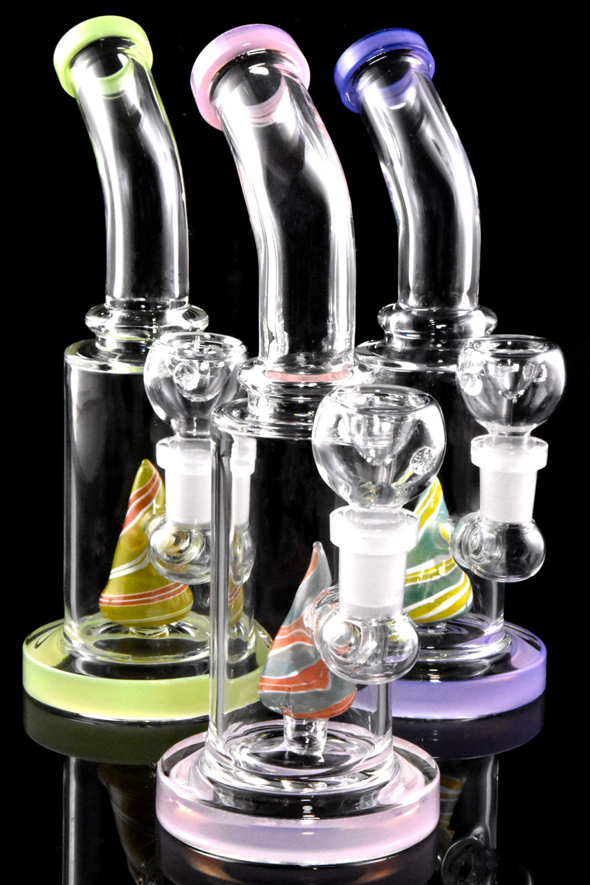Small Neon GoG Bent Neck Water Pipe with Reverse Showerhead Perc ...