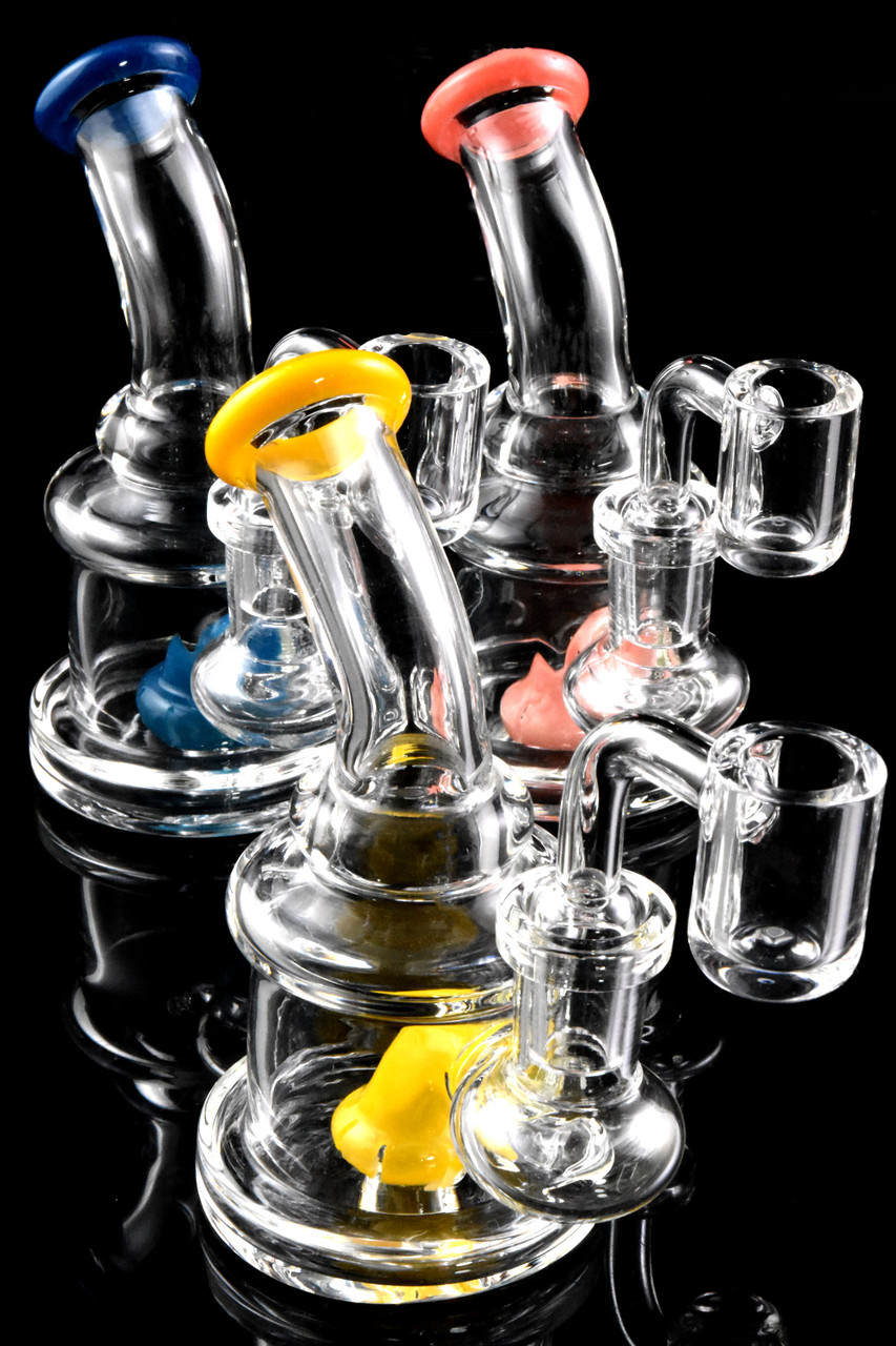 Mini Stemless GoG Dab Rig with Showerhead Perc WP2986 Bulk Bongs