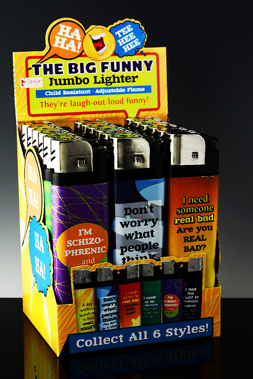 Big Funny Jumbo Lighters (18pc Display) L0124 Wholesale Clipper