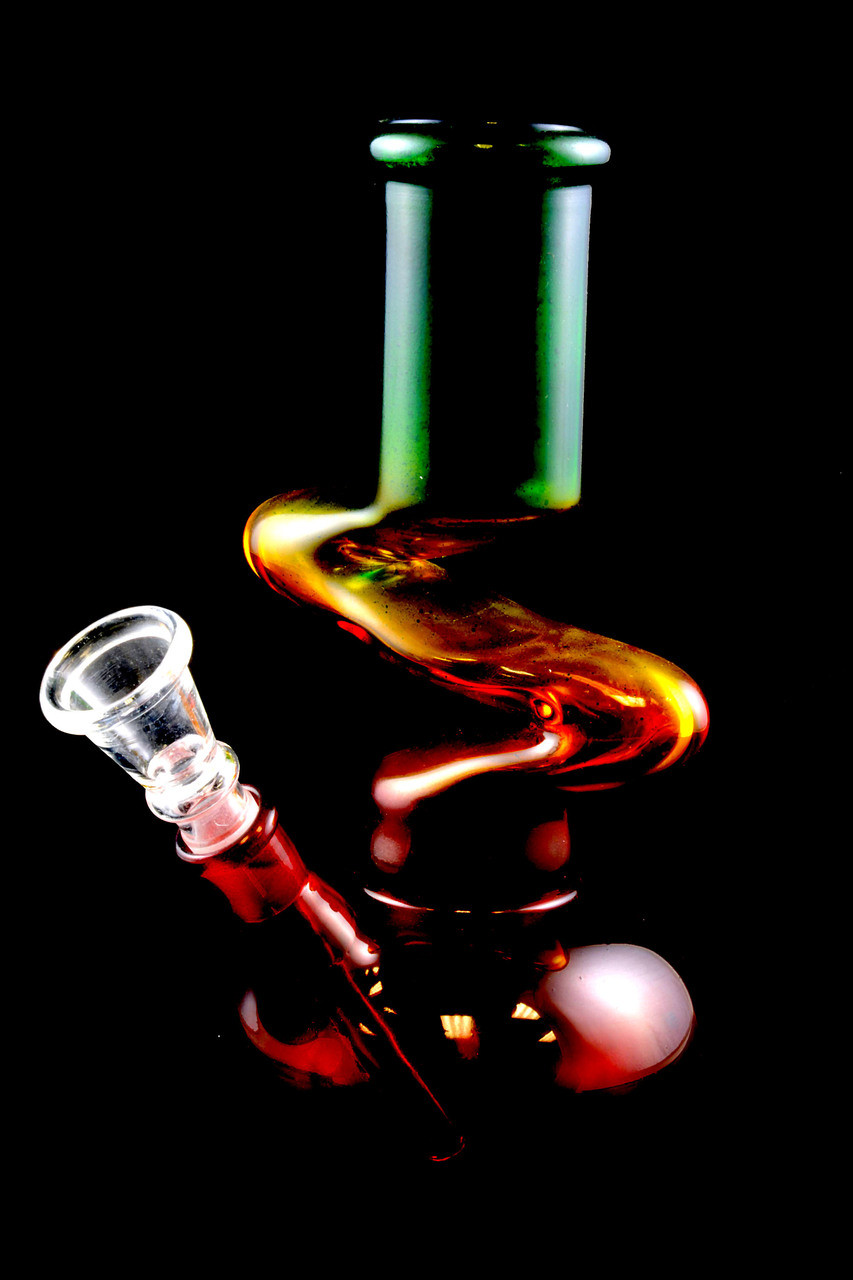 Small Painted Rasta GoG Zig Zag Water Pipe WP1249