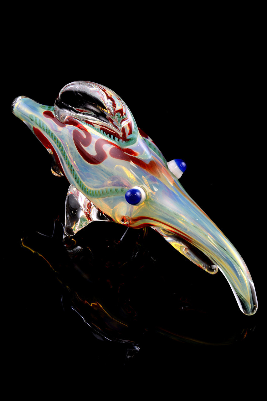 Color Changing Glass Fish Pipe AP211 Wholesale Animal Pipes