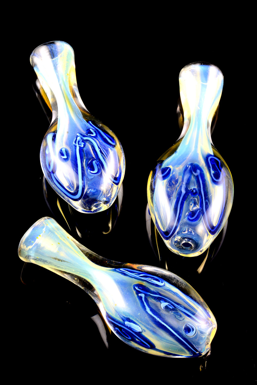 Color Changing Striped Glass Chillum C218