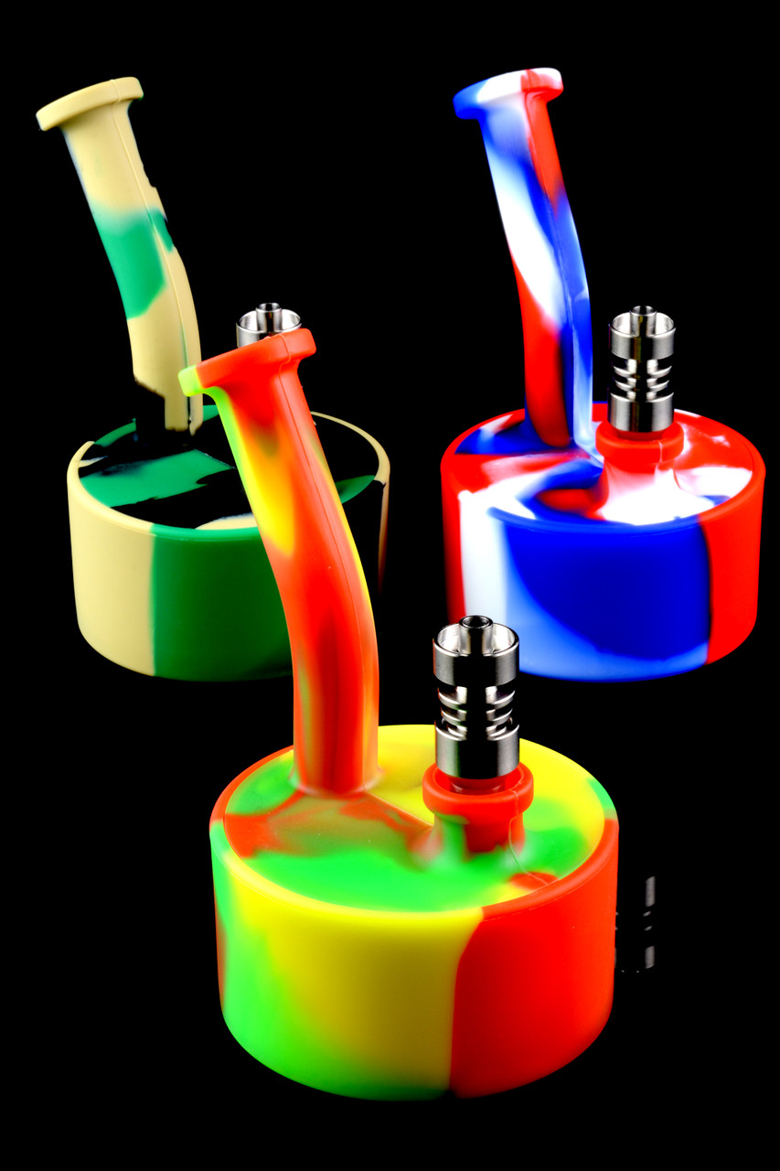 Colorful 2 Part Silicone Dab Rig - WP1447