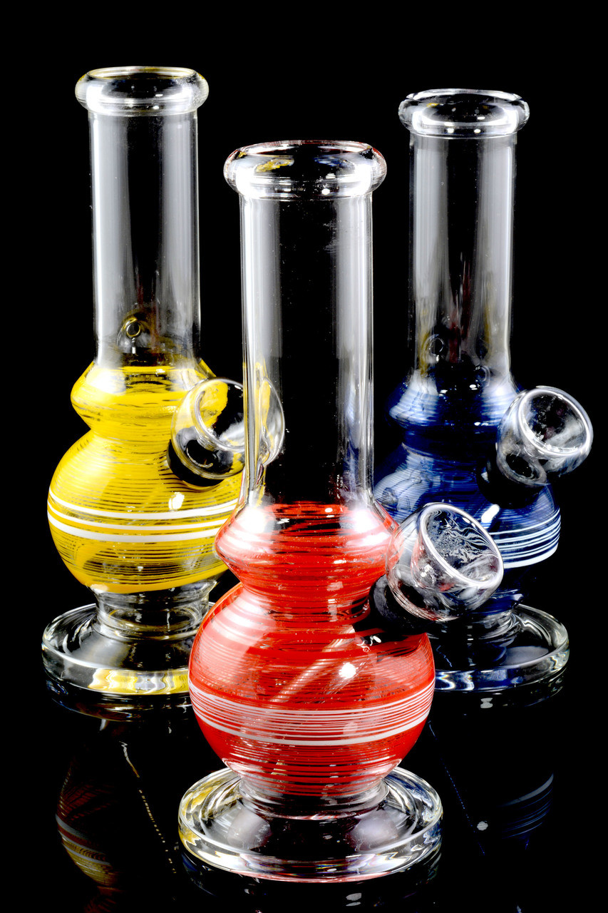 Small Colorful Striped Glass Water Pipe WP1577 Wholesale Bongs