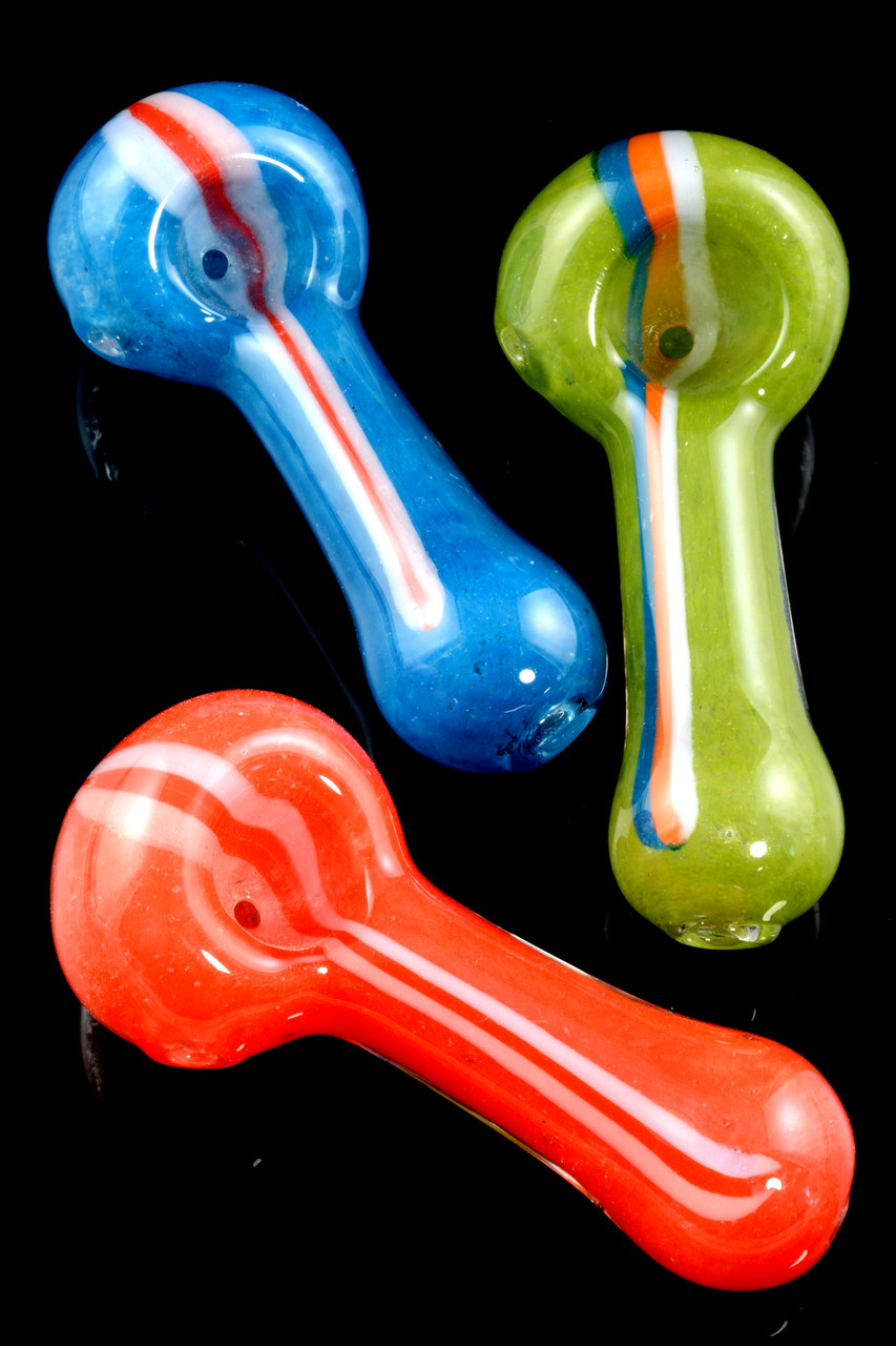 Small Striped Frit Glass Pipe P1769 Bulk Cheap Pipes