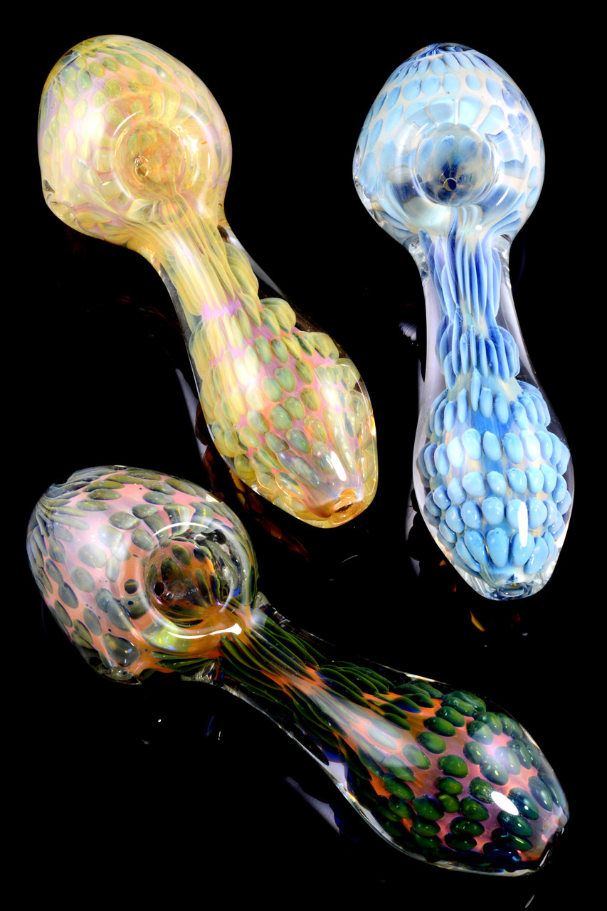 Thick Gold Fumed Glass Bubble Pipe P1909 Bulk Heavy Pipes