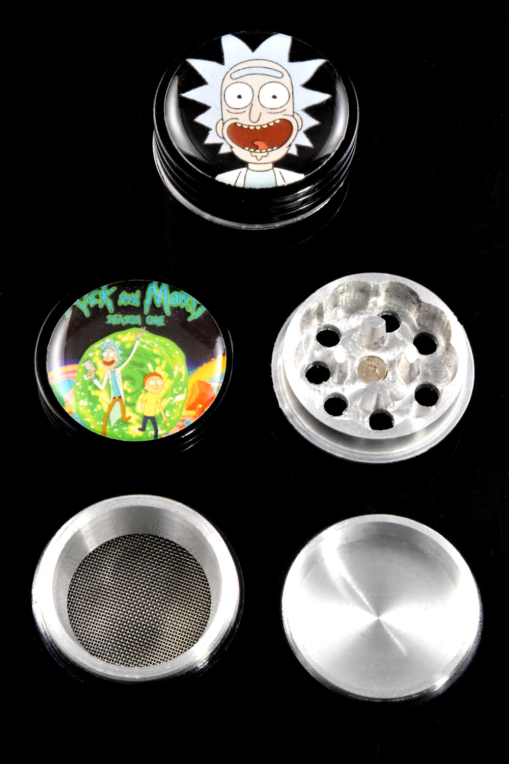 32mm 4 Part R&M Sticker Colored Aluminum Grinder - G0452 | Bulk Smoke ...