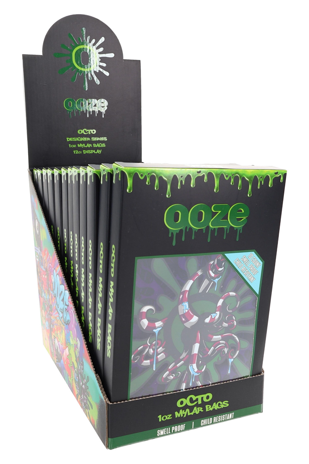 Ooze Octo 1 oz Designer Mylar Bags 10-Pack | Wholesale