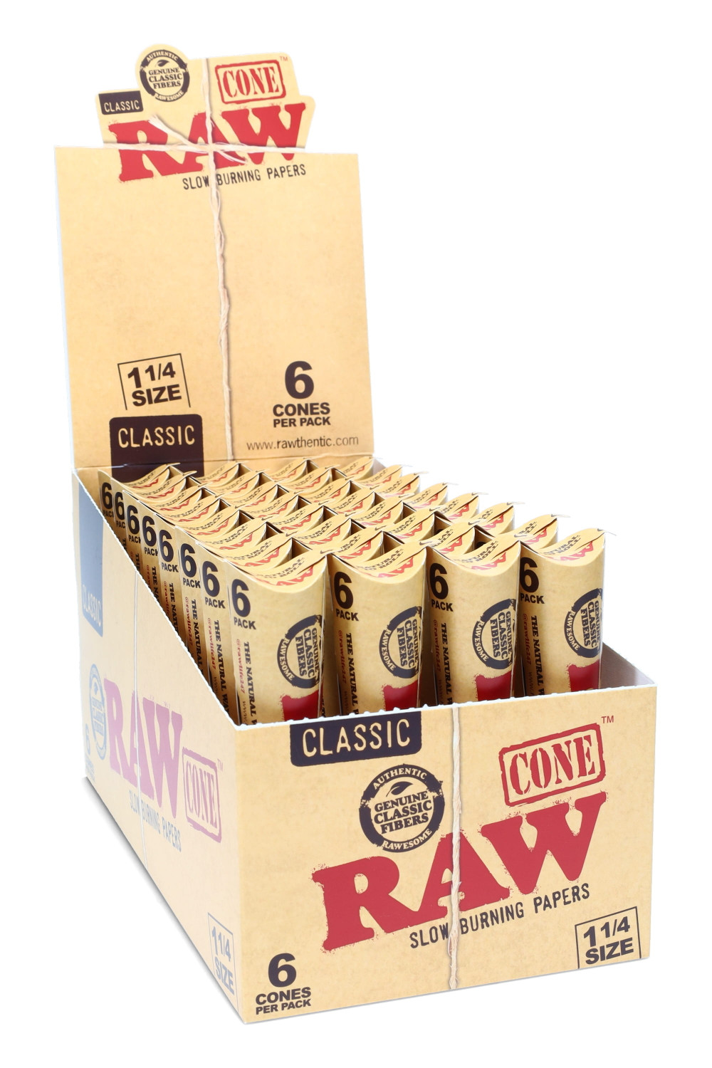 RAW Classic 1 ¼ Cone Display – 32 × 6 Pack – RP147 | Wholesale