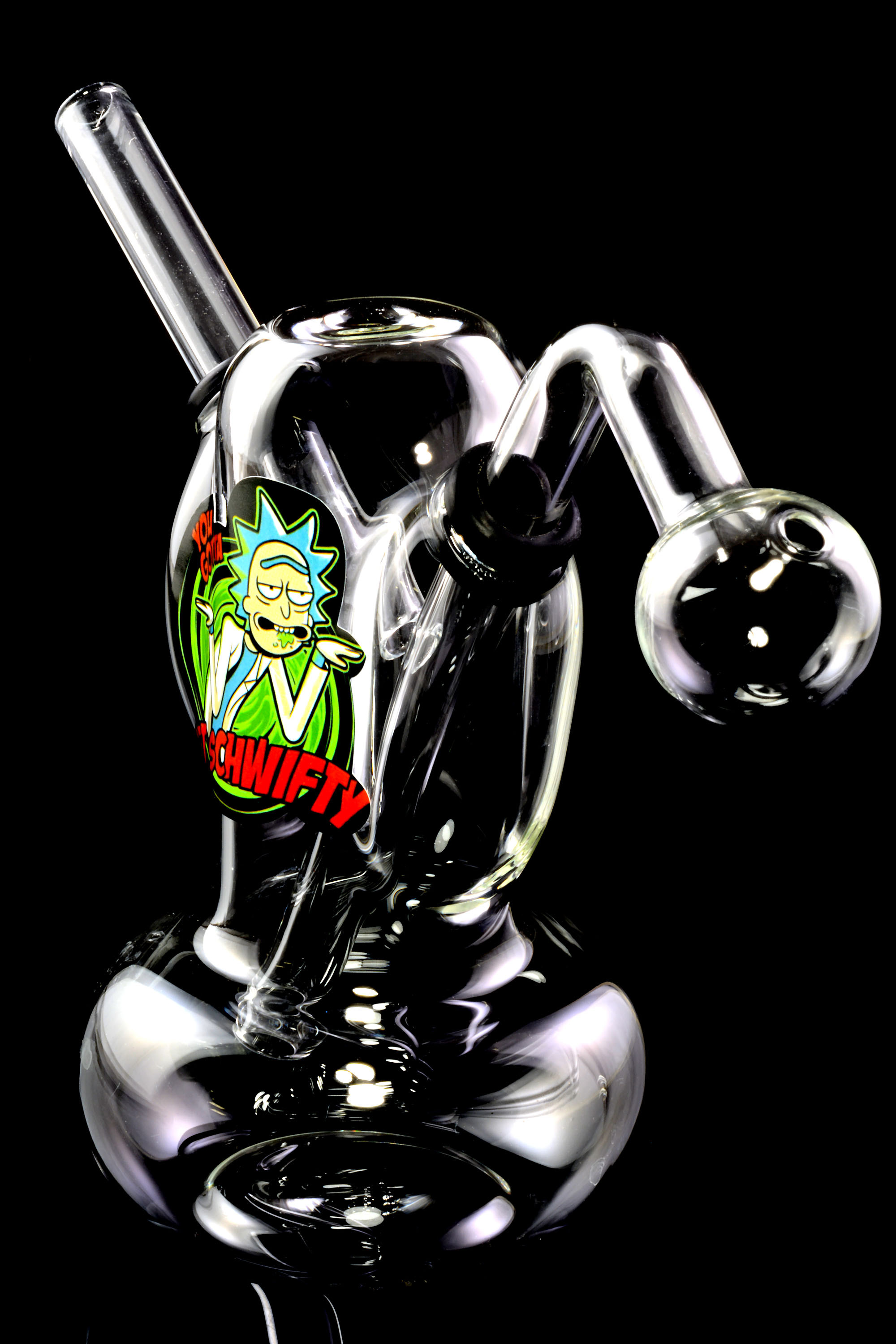 (US Made) Thick Glass Pear Shaped Oil Burner Rig with Sticker Decal ...