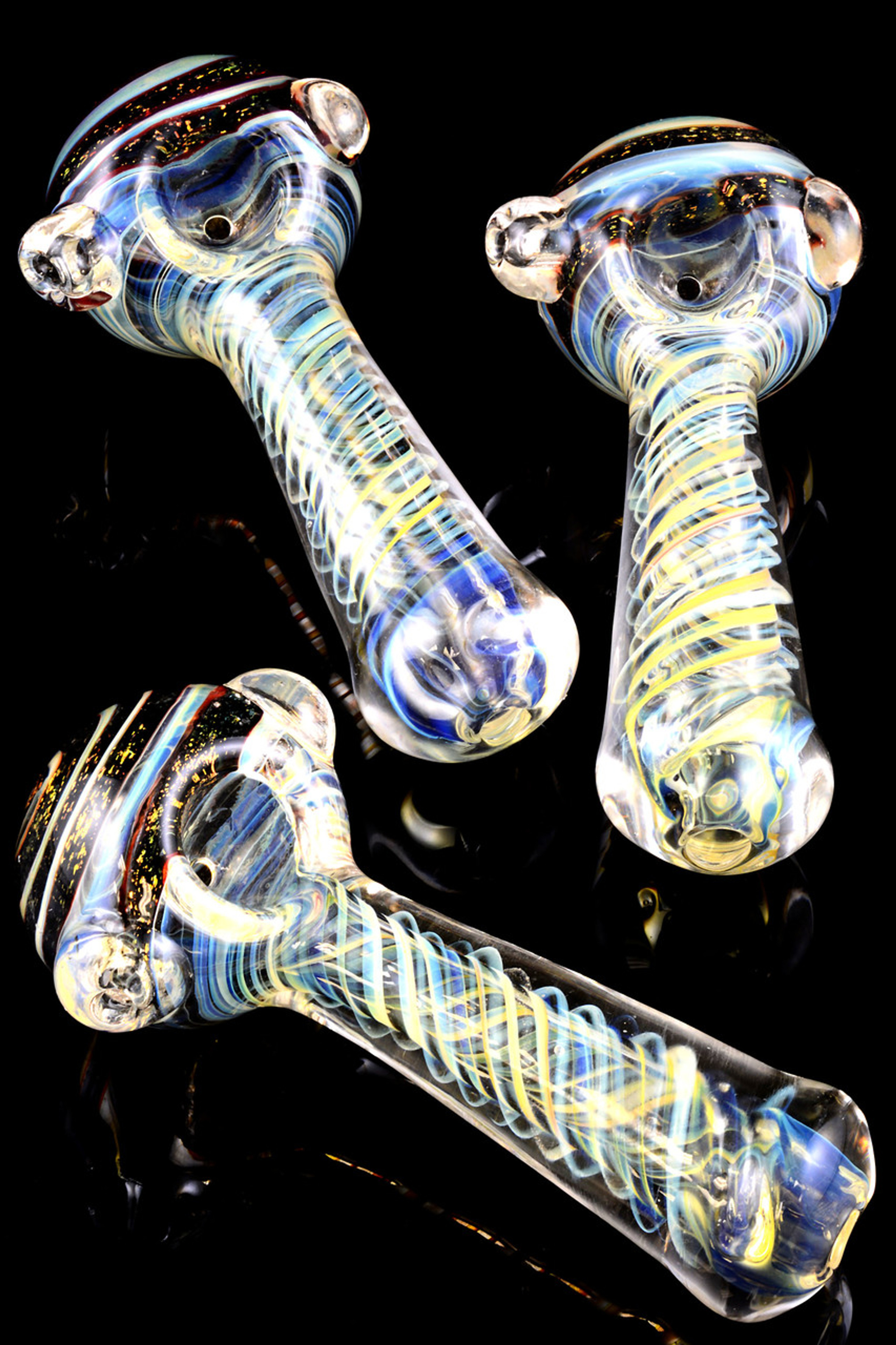 Color Changing Spiral Dichro Glass Pipe P1268