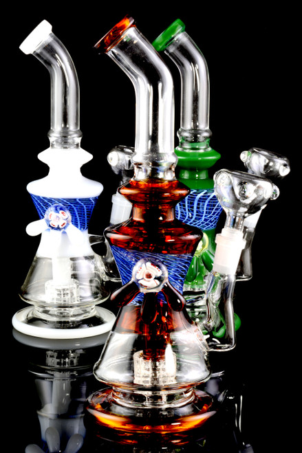 Stemless Colored GoG  Water Pipe with Matrix Perc - WP1813