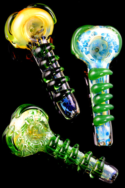 Color Changing  Frit Glass Pipe - P1945