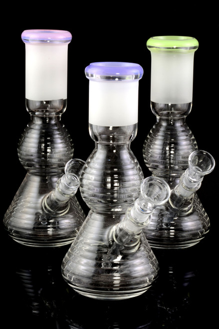 Small Frosted Glass Reeded Water Pipe  - WP1844