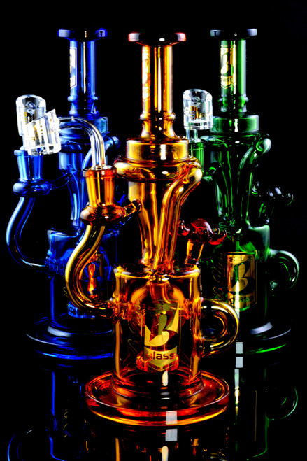 Medium Stemless GoG Colored Flower Power Dab Rig - WP1893