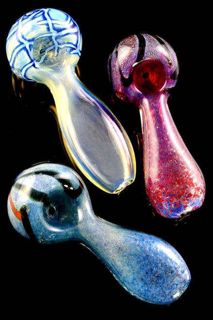 Small Color Changing Striped Glass Pipe - P2080