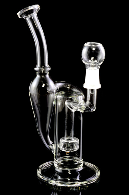 Small Clear Stemless GoG Recycler Concentrate Water Pipe with Showerhead Perc - WP2118