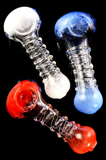 Clear wholesale glass pipes with frit feature.