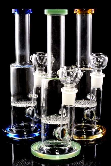 Small Stemless Straight Shooter GoG Water Pipe with Honeycomb Perc - WP2337