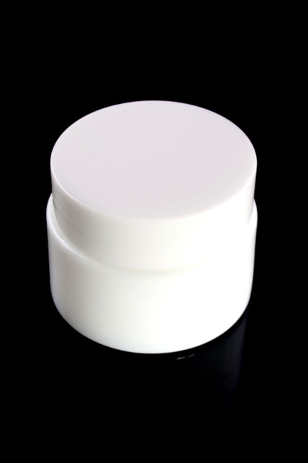 White Glass Wax Jar with Lid - J0238